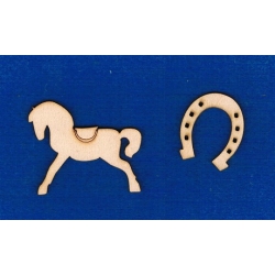 SKLEJKA #3mm Komplet   koń + podkowa , konik, jeździectwo